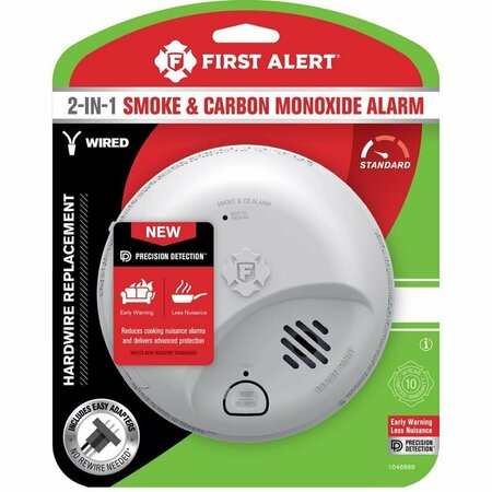 FIRST ALERT Hard-Wired w/Battery Back-Up Ionization Smoke and Carbon Monoxide Detector 1046869